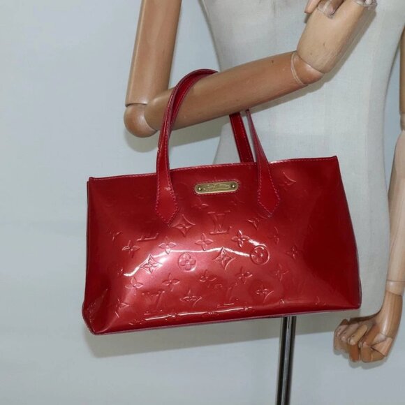 LOUIS VUITTON Monogram Vernis Wilshire PM Bag Pomme D'amour M93642 Auth BA1873 - Picture 1 of 16